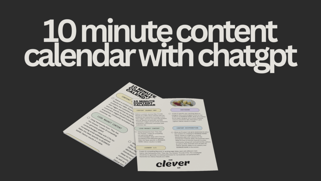 10 minute content calendar with chatgpt